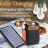 Solar Rechargeable LED  System With Fm Radio, USB,  Music, Charging Cables For Multifunctional Camping Light