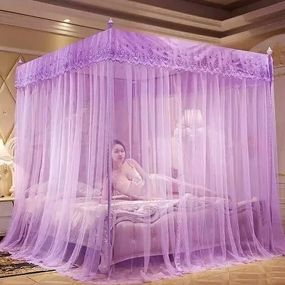 6x6 Mosquito Net With Stands - purple