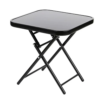 Folding Drinks Side Table, Foldable Coffee Table - Black