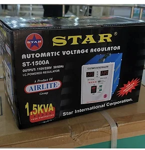 Star ST-1500A Automatic Voltage Regulator/ 110v~ 220v Output/ white/Blue