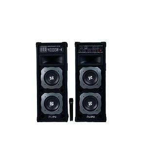 2 Professional Sound Speaker Systems With 2 Wireless Microphones Used When Directly Connected To Electricity Or Solar Battery With Very Loud Sound And Deep Bass Guitar Microphone Inputs Recording Function Aux USB Cards Input Bluetooth And FM - Multicolor