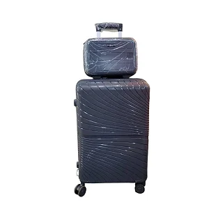 2pcs Waterproof Rubber Plastic Suitcase (Large, Mini Small Sizes) - Multicolor