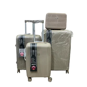 Set Of 4 Pcs Waterproof Rubber Suitcase - (L,M,S,XS) - Beige