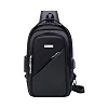DUSLANG Crossbody Backpack Bag, Shoulder Backpack Chest Bags with USB Charger Port - Black