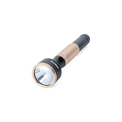 Geepas Rechargeable LED Flashlight with Power Bank, Sturdy Housing with 340 Lumens