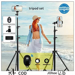 210cm Portable Tripod for phone Adjustable Stand Live Camera Selfie Tripod Phone Holder 2.1m K3 with Bluetooth Shutter
