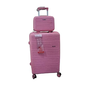 2pcs Set Waterproof Rubber Plastic Suitcase (Large, Mini Small Sizes) - Multicolor