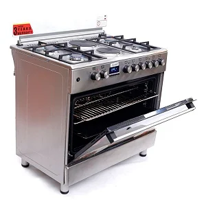Blueflame 90cm*60cm Diamond Cooker 4 Gas Burners and 2 Electric Burners - Inox
