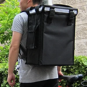 Professional Insulated Food Delivery Backpack with Reflective Safety Strip - Multicolor