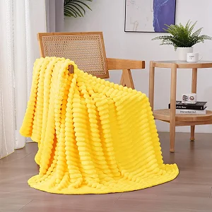 5*6 Soft warm Fleece Throw Blanket - Yellow