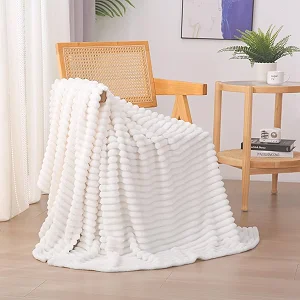 5*6 Soft warm Fleece Throw Blanket - White