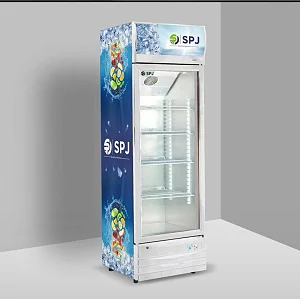 SPJ 300L Beverage Cooler Chiller Showcase Freezer- White