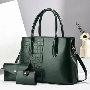 Ladies Classic Handbag 3pcs Set - Multicolor
