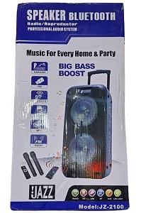 Jazz JZ-2100 Portable Bluetooth Speaker With Built-in Microphones, Bluetooth, FM radio, USB, and SD card playback