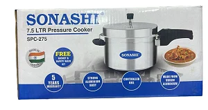 Sonashi 7.5L Aluminum Pressure Cooker – Heavy-Base With Whistling Valve - Silver