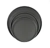3Pcs Steel Pizza Baking Pans/Trays - Black