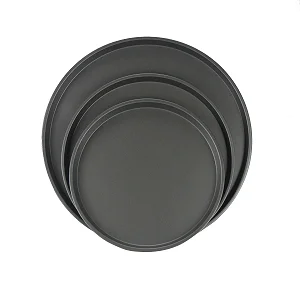 3Pcs Steel Pizza Baking Pans/Trays - Black