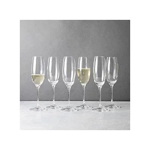 Set Of 6 Champagne Glasses - Clear
