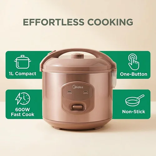 Midea Electric Rice Cooker 1L - Brown