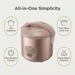 Midea Rice Cooker 1.8L- Brown