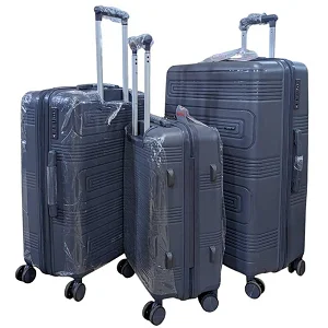Set of 3pcs Classy Pure Rubber Suitcases- Grey