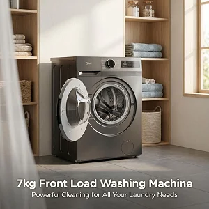 Midea 7kg Front Loading Washing Machine- Grey
