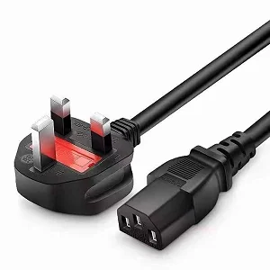 Desktop Power Cable 1.5m 250V 13A Monitor Power Cord 3 Pin UK Main Leads Universal AC Power Cable Replacement for PC Computer Printer LED LCD Smart TVs- Black