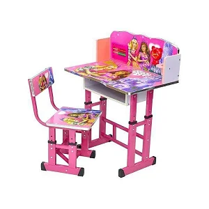 Children's Study Desk and Chair Set with Interactive Features - Multicolor