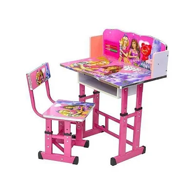 Children's Study Desk and Chair Set with Interactive Features - Multicolor