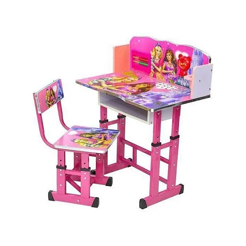 Children's Study Desk and Chair Set with Interactive Features - Multicolor