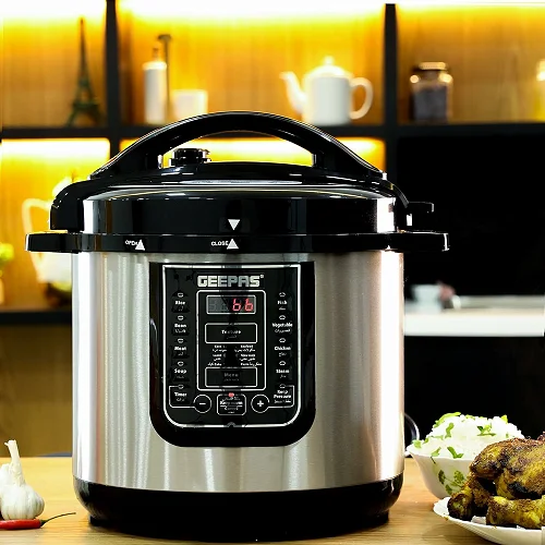 Geepass 14-in-1 Multi Cooker, 8Liter Electric Pressure Cooker - Silver