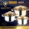 Kaisa Villa 3 Pieces Cookware Set With Covers 5 Layers Bottom-silver