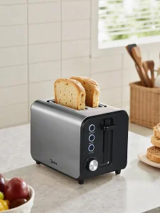 Midea 2 Slice Stainless Steel Toaster- Silver