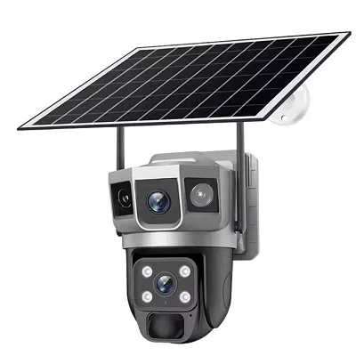4G Solar Powered CCTV Camera, Full HD 6MP with Night Vision, Motion - White