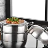 30cm Three Layer Stainless Steel Food Steamer- Silver