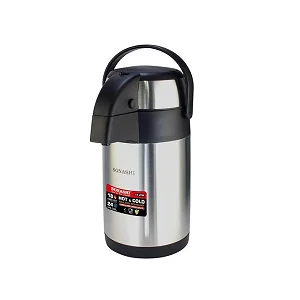 Sonashi 5Liters Hot & Cold Airpot Flasks with Stainless Steel Insulation Easy to Clean Flask with Pump Lid Hot/Cold 18 & 24 Hours Retention Pump Flask for Cold Drinks, Tea, Coffee SVF5000 -Silver (Copy)