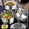 30cm Three Layer Stainless Steel Food Steamer- Silver