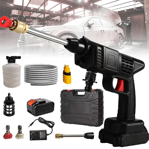 Portable Cordless High-pressure Car Washer Water Gun With 1 Battery