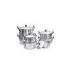 7Pcs Stainless Steel Cooking Pots Aluminum Heavy Satin Casserole Pot Set -Silver