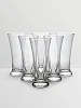 6 Piece set of Long Beer Cocktail Juice Glasses - Clear