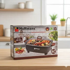 Hoffmans 9L Multi Cooker Electric Cooking Pot Baking Tray - Black