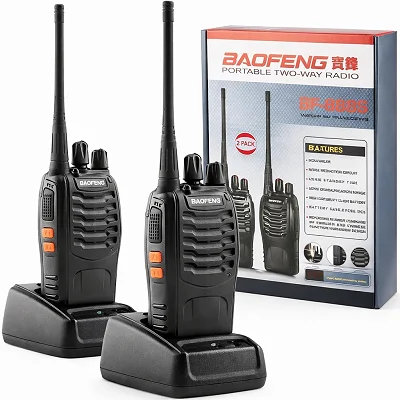 Baofeng Walkie Talkie ( 1 Pair ) Radio Call BF-888S With, USB-C Charge Port, Two-Way Pair Of Two - Black