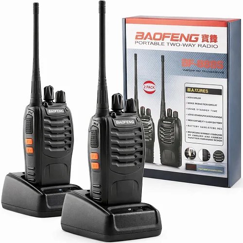Baofeng Walkie Talkie ( 1 Pair ) Radio Call BF-888S With, USB-C Charge Port, Two-Way Pair Of Two - Black
