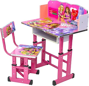 Study desk & chair for kids Adjustable Kids Study Desk Set - Pink