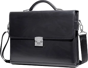 Men's Shoulder Briefcase With Password Lock Computer Leather 15"