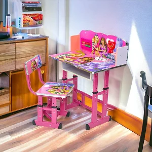 Educational Study Table and Chair set for Kids - (Baby Pink)