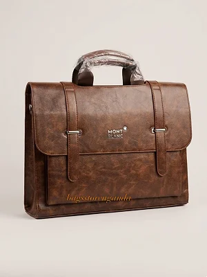 Monte Carlo Leather Briefcase for Men with Lock 14 Inch Laptop Bags - Multicolor