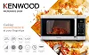 KENWOOD 42L Microwave Oven with Grill, Digital Display, 5 Power Levels, Defrost Function, Stainless Steel, Auto Menu, 99 Minutes Timer, Clock Function 1100W MWM42.000BK Black/Silver