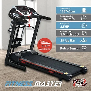 Fitness Master Folding Electric Treadmill Auto Incline Lcd Home Gym 14km/h
