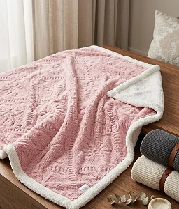 5x6 Fleece Blanket / Throw Blanket(White inside) - Multicolor